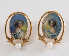 Early Victorian Gold & Miniature Earrings