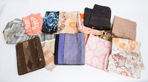 Box of 17 Bolts of Japanese Silk Fabric