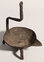 Early Wrought Iron Oil Lamp