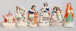 6 Miniature Staffordshire Figures