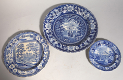 Three English Views Staffordshire Plates