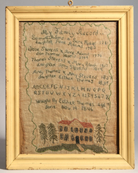 1846 Family Record Sampler