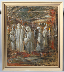 Oil Painting of Arab Market Scene