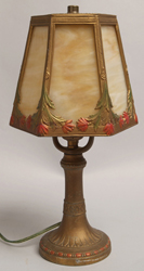 Art Nouveau Slag Glass Dresser Lamp