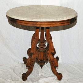 MARBLE TOP PARLOR TABLE