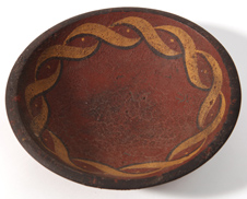 Folk Art Painted Wooden Bowl