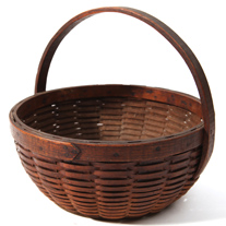Split Ash Apple Basket w/Wooden Bottom