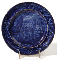 Dark Blue Staffordshire Plate By Wood & Sons