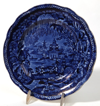 Dark Blue Staffordshire Plate By R. Stevenson