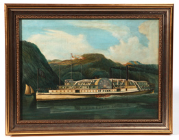 Christopher Johns 1862 Oil Painting of the Steamboat St. John