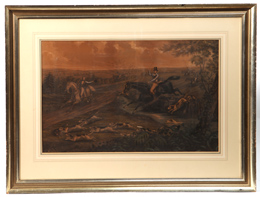 Early English Hunting Lithograph