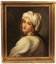 Girl in White Turban After Old Master Painting