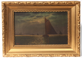 Marine Oil Painting Signed Moran