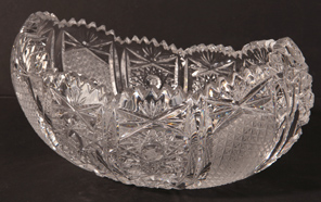 Boat Form Cut Glass bowl