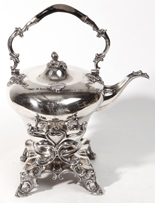 Large Silverplate Kettle on Stand
