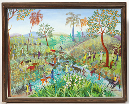 Haitian oil Painting Signed Dominique