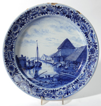 LARGE EARLY DELFT CHARGER