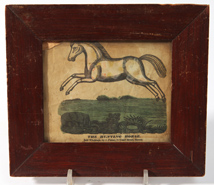 EARLY HAND COLORED PRINT THE HUNTING HORSE