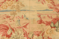 Early Pictorial Chintz Fabric Panel