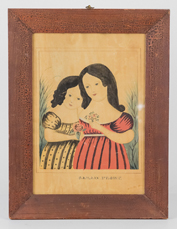 Folk Art Painting of Two Little Girls
