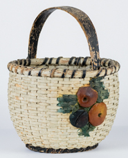 Paint Decorated Folk Art Basket
