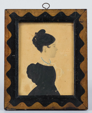 Folk Art Miniature Portrait of a Lady