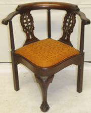 CARVED CORNER CHAIR