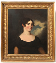 AMERICAN PORTRAIT PAINTING OF YOUNG LADY    