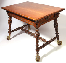 SUPER OAK CLAW FOOT LIBRARY TABLE 