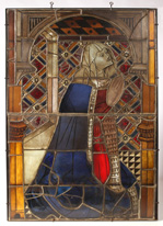 FINE EARLY STAINED GLASS WINDOW 