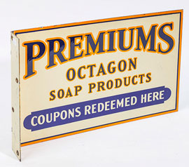Premiums Octagon Soap Product Porcelain Bracket Sign