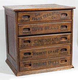 Scarce Frank's Tea & Spice Co. Walnut Cabinet
