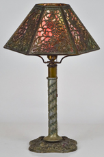 Art Nouveau Metal Overlay Table Lamp