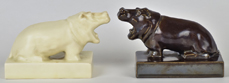 Scarce Rookwood Hippo Bookends