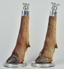 Silver & Stagg Hoof Candlesticks