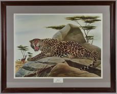 John A. Ruthven  Lithograph "Leopard"