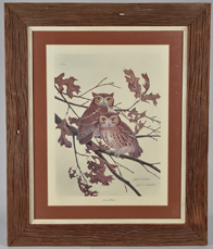 John A. Ruthven Lithograph "Screech Owls"