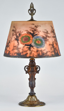Signed Jefferson Reverse Painted Table Lamp