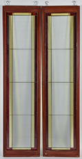 Pair Frank Lloyd Wright Inspired Stain Glass Windows