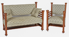 Arts & Crafts Mission Settee & Chair