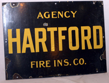 Hartford Fire Insurance Porcelain Sign