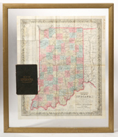 COLTON'S 1852 POCKET MAP OF INDIANA