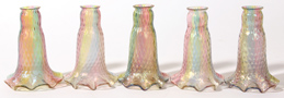 SET OF 5 RAINBOW ART GLASS LILY SHADES