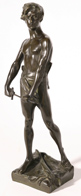 BRONZE FIGURE OF YOUTH WITH SWORD