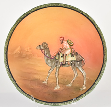 Nippon Man on Camel Molded in Relief Plaque