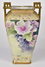 Nippon Vase with Floral Designs