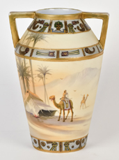 Nippon Vase with Man on Camel Desert Scene