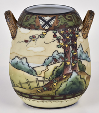 Nippon Woodland Scene Vase