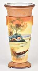 Nippon Scenic Vase with Loop Handles