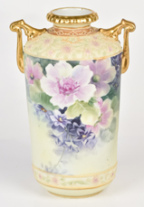 Nippon Vase with Florals and Gold Highlights